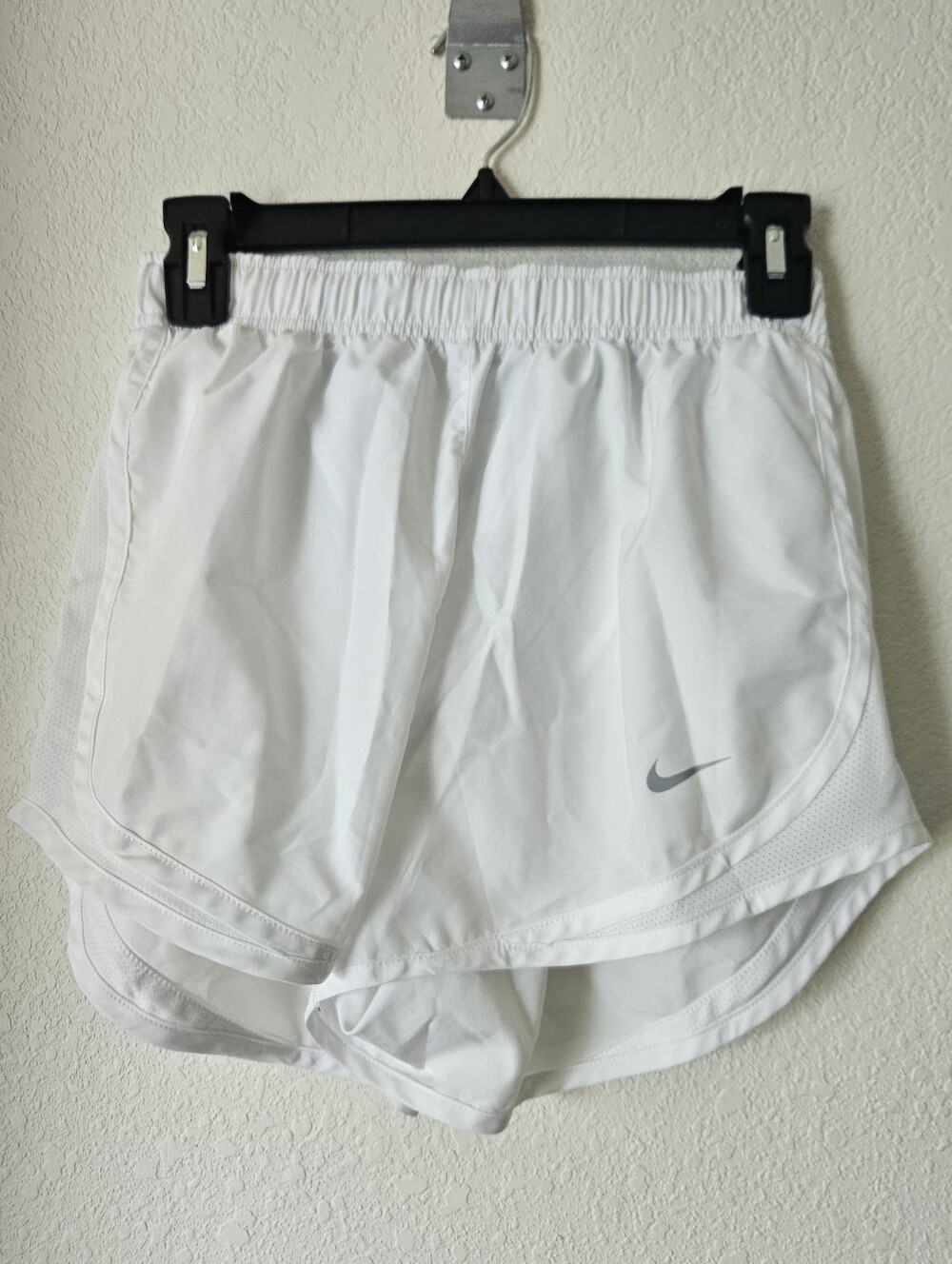 Nike Women’s White Athletic Running Shorts with Swoosh